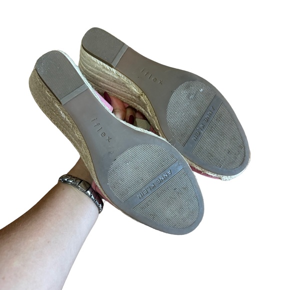 Anne Klein IFlex Sandals Abbey Closed Toe Espadrille Wedge Pink Shoes Size 8.5 - Picture 8 of 11
